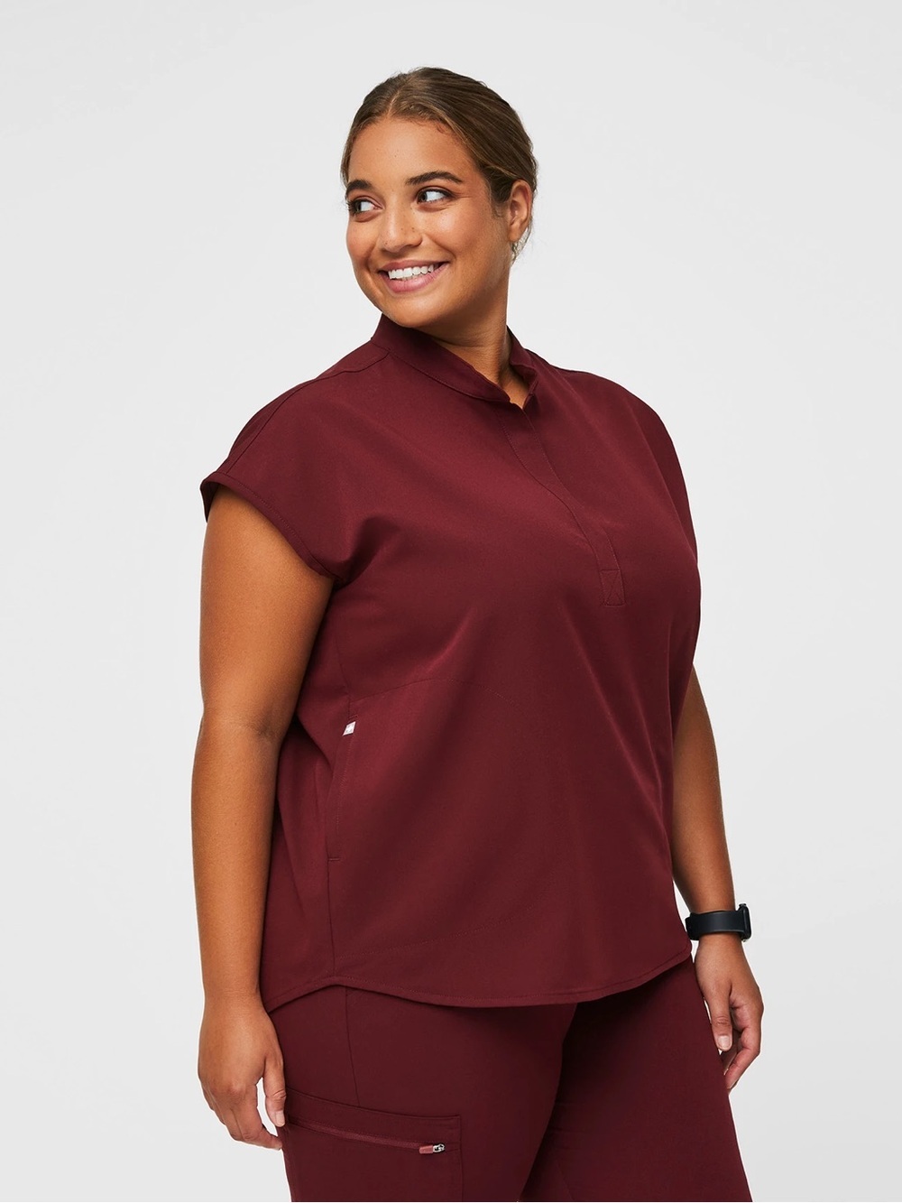 NWT-FIGS Rafaela smokey taupe scrubs top sz 3X - Picture 3 of 8